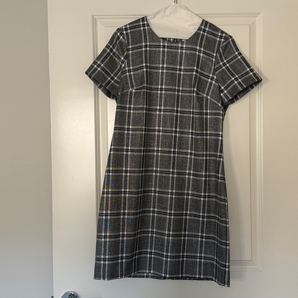 Calvin Klein Gray Plaid Mini Dress